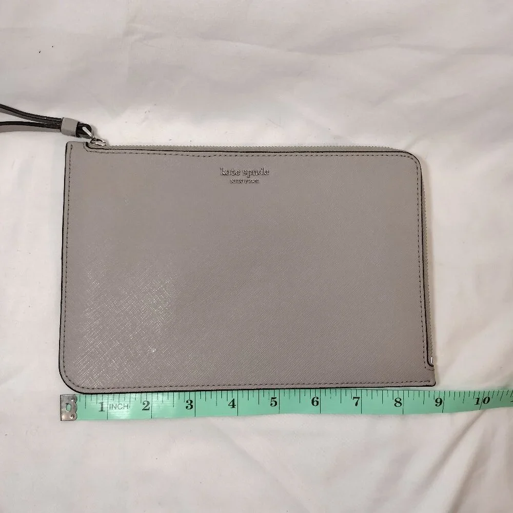 Kate Spade 'Cameron' Large L-Zip Wristlet‎ Light Gray